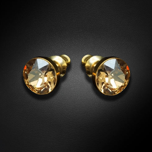 Auskarai "Klasika (Auksinė Šešėlis)" su Swarovski™ kristalais